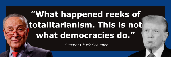 Chuck Schumer: What happened reeks of totalitarianism. This is not what democracies do.