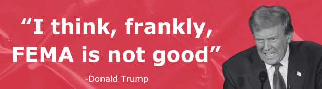 Donald Trump: I think, frankly, FEMA is not good