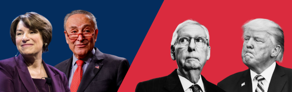 Amy Klobuchar, Chuck Schumer / Mitch McConnell, Donald Trump