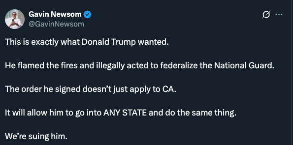 Newsom tweet